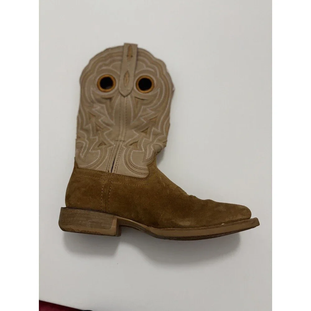 Durango Brown Suede Square Toe Women's Cowboy Boots 8